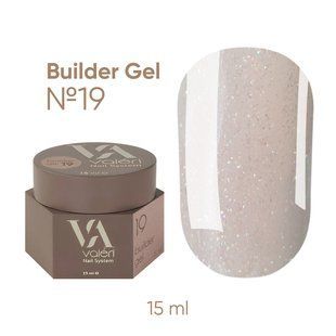 Гель камуфлюючий для нарощування нігтів, Valeri Builder Gel, №20, бежево-рожевий з шиммером, 15 мл NVBG-020 фото