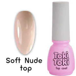Топ камуфлирующий&nbsp;для гель-лака без липкого слоя, Toki-Toki Soft Nude Top, нюдовый, 5 мл 2002608 фото