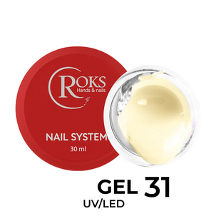 Гель камуфлюючий для нарощування нігтів, Roks Builder Gel, №31, жовтий, 30 мл 5903800000315 фото